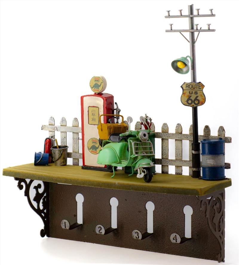 Shelf Hanging Wall Decor with Hooks Petrol Pump 31x9x33.5cm/Product Detail/Decor