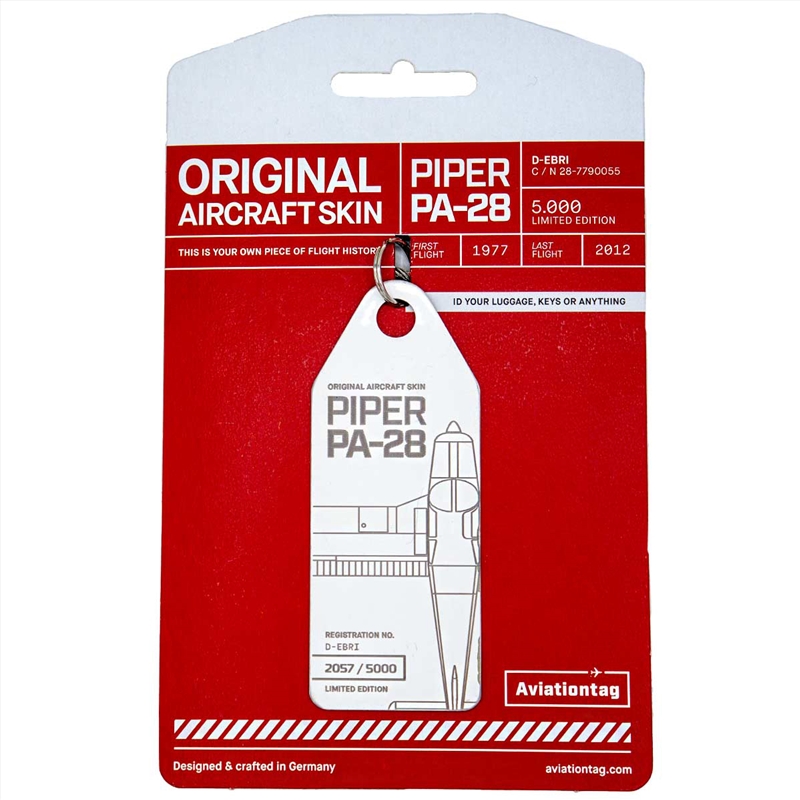 Aviationtag Piper PA28 - White/Product Detail/Keyrings