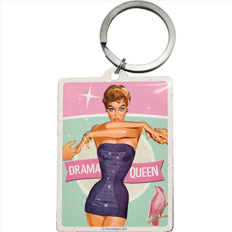 Nostalgic-Art Keyring Square Drama Queen 6x4.5x0.5cm/Product Detail/Keyrings