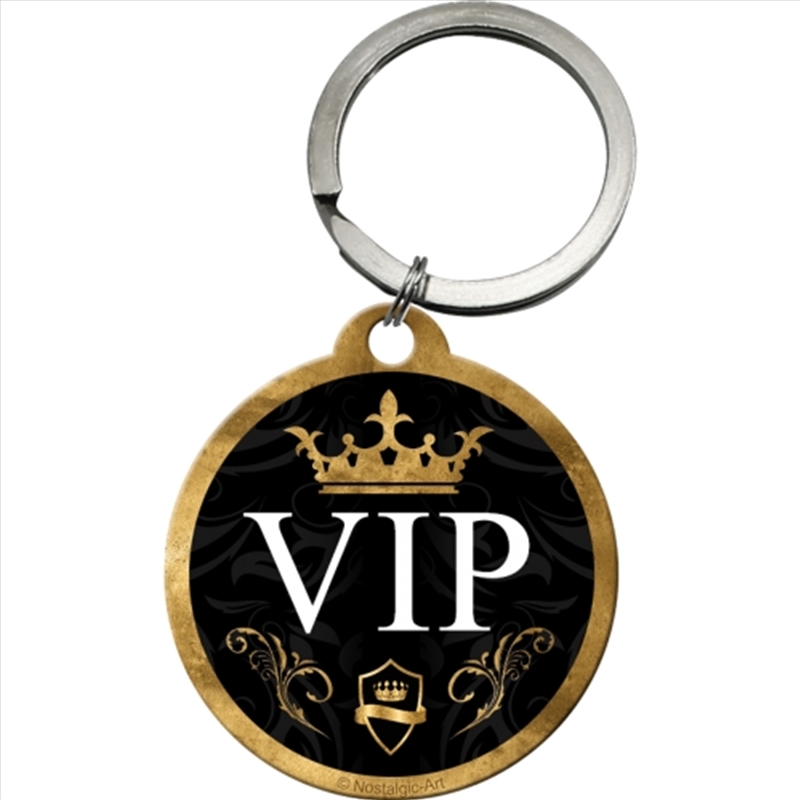 Nostalgic-Art Keyring Round - VIP Black 7.5x4x0.3cm/Product Detail/Keyrings
