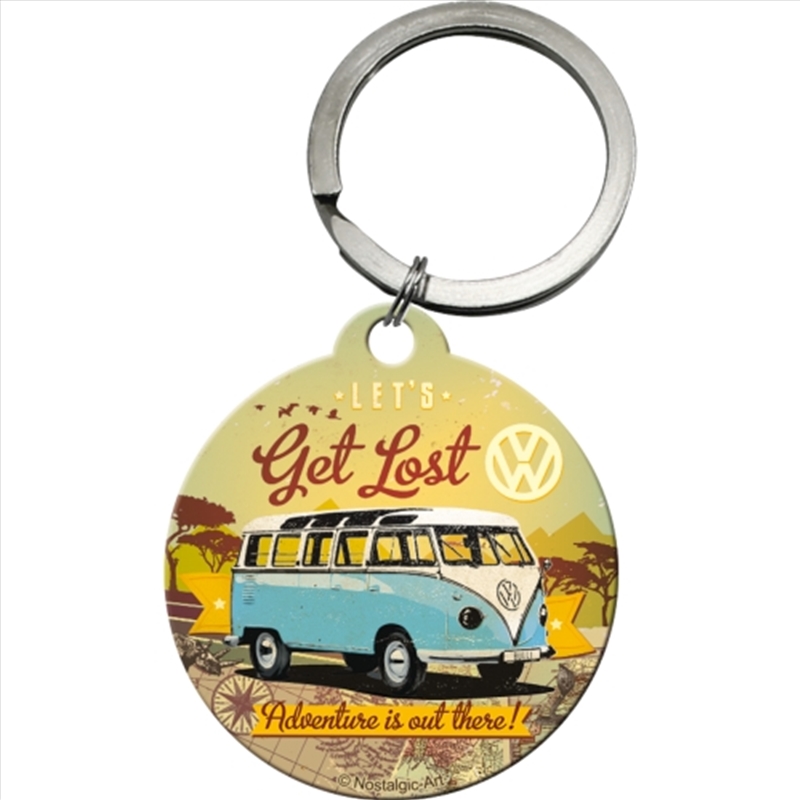 Nostalgic-Art Keyring Round VW Bulli - Let's Get Lost 7.5x4x0.3cm/Product Detail/Keyrings