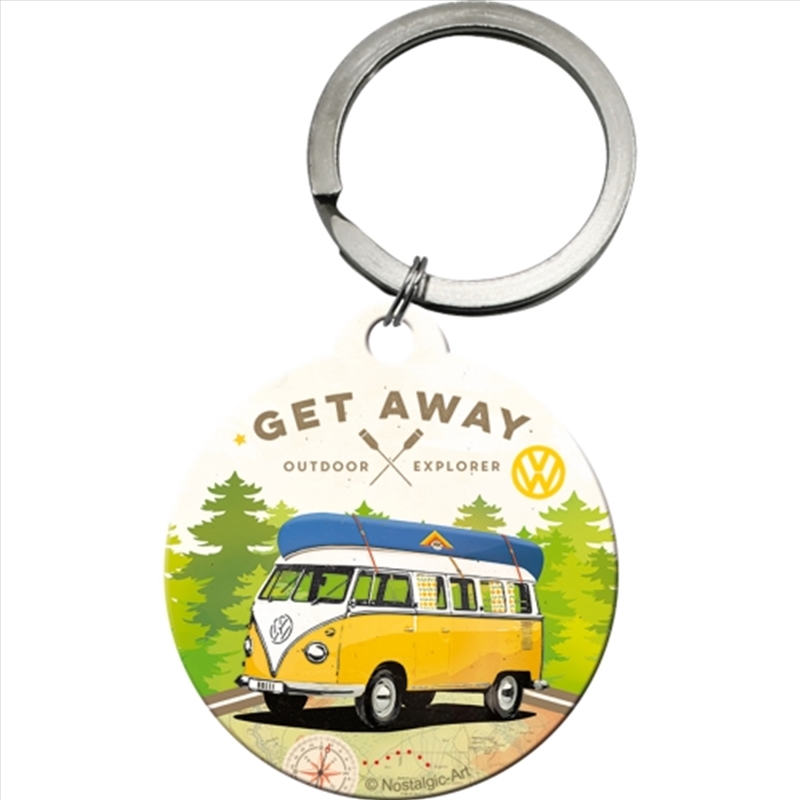Nostalgic-Art Keyring Round VW Lets Get Away 7.5x4x0.3cm/Product Detail/Keyrings