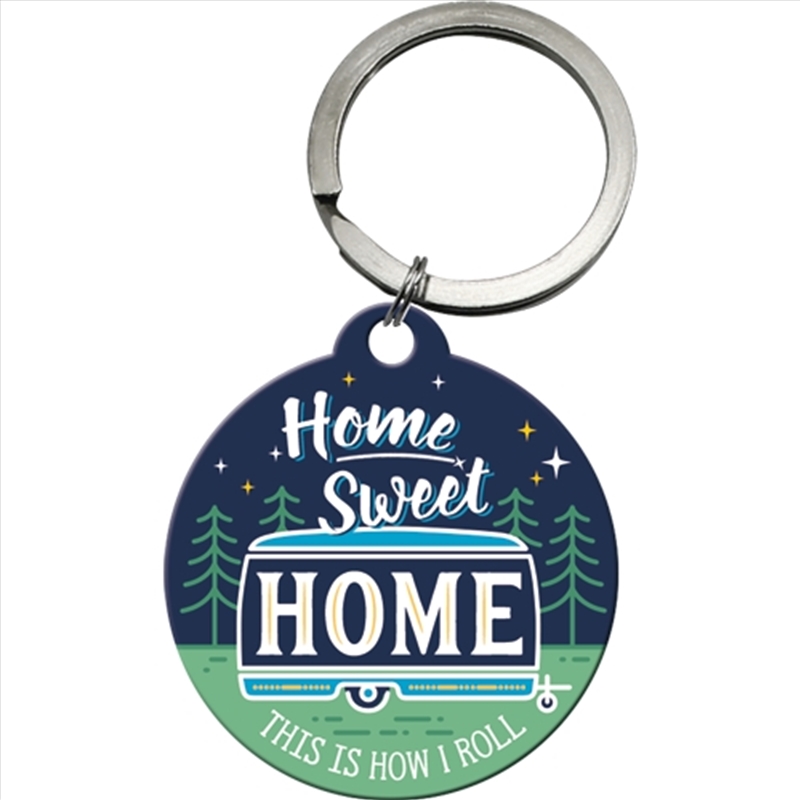 Nostalgic-Art Keyring Round Home Sweet Home Camper 7.5x4x0.3cm/Product Detail/Keyrings