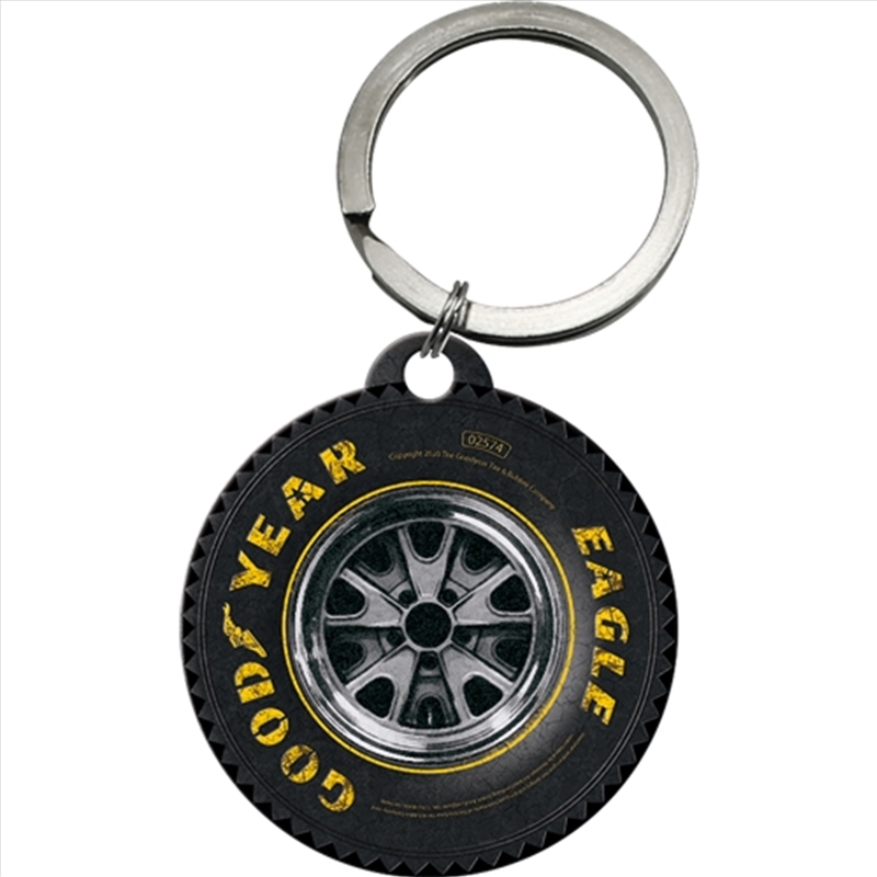 Nostalgic-Art Keyring Round Goodyear Wheel 7.5x4x0.3cm/Product Detail/Keyrings