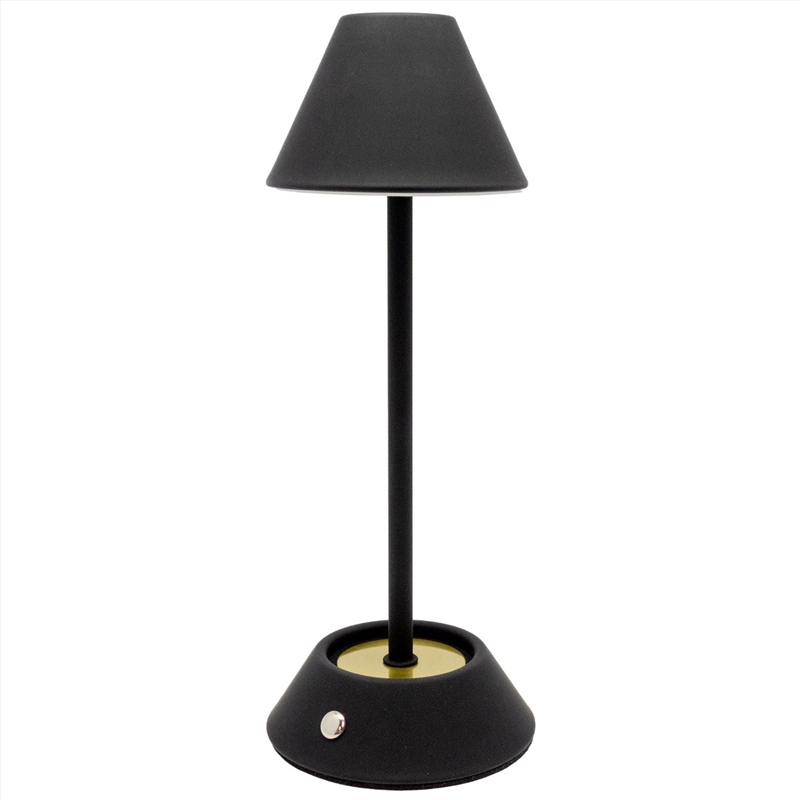 Rechargeable LED Table Lamp with Cone Shade 10x10x28cm - Matt Black/Product Detail/Lighting