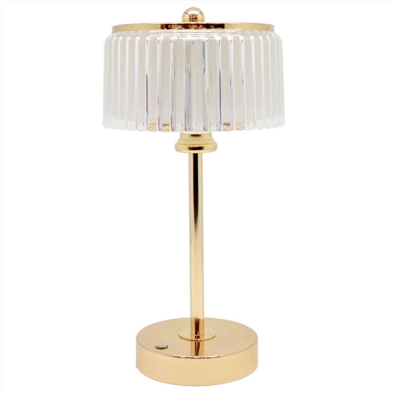Rechargeable LED Table Lamp with Acrylic Flute Shade 14x14x29cm/Product Detail/Lighting