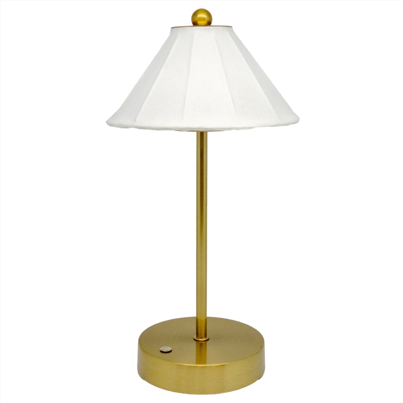 Rechargeable LED Table Lamp with Silk Cone Shade 16x16x30cm/Product Detail/Lighting