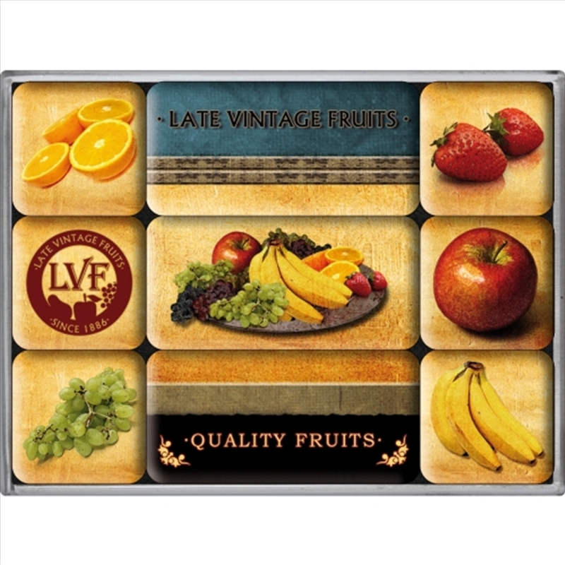 Nostalgic-Art 9pc Magnet Set Quality Fruits 7x9.3x2cm/Product Detail/Stationery