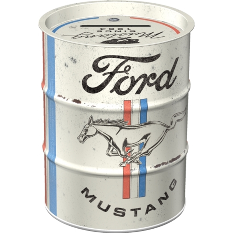 Nostalgic-Art Money Box Oil Barrel Ford Mustang 9.3x9.3x11.5cm/Product Detail/Collectables