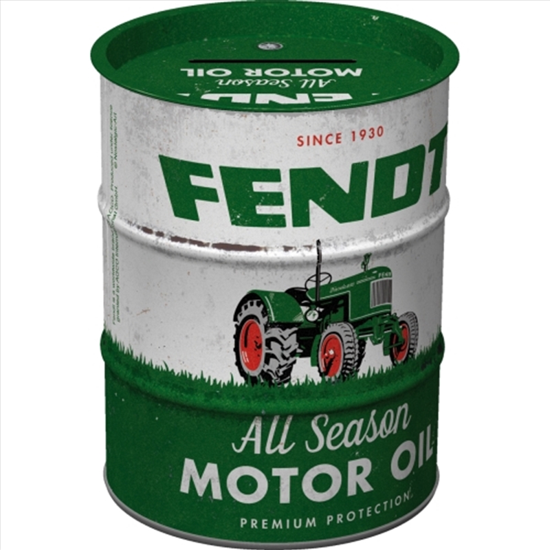 Nostalgic-Art Money Box Oil Barrel Fendt All Season Motor Oil 9.3x9.3x11.5cm/Product Detail/Collectables