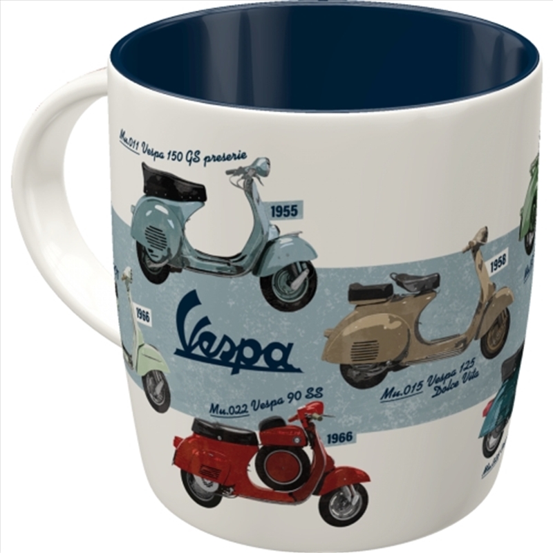 Nostalgic-Art Ceramic Mug Vespa Model Chart 8.5x9x8.5cm/Product Detail/Mugs