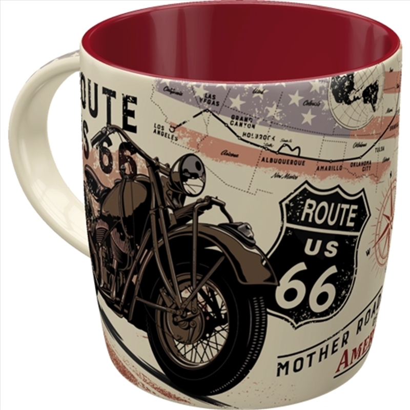 Nostalgic-Art Ceramic Mug Route 66 Bike Map 8.5x9x8.5cm/Product Detail/Mugs