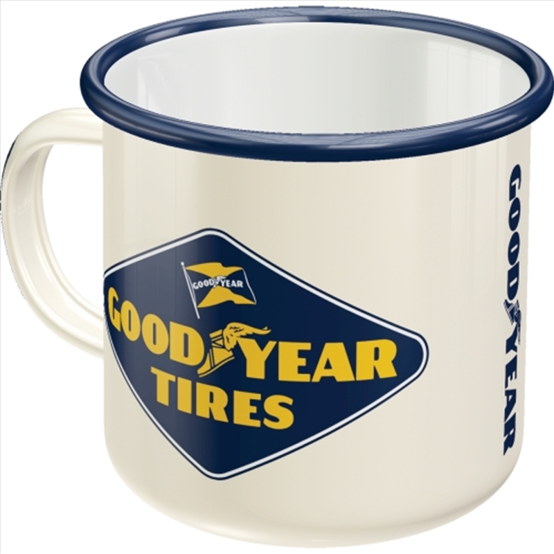 Nostalgic-Art Enamel Mug Goodyear Logo White 8x8x8xcm/Product Detail/Mugs