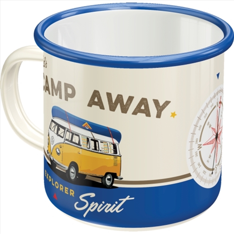 Nostalgic-Art Enamel Mug VW Bulli - Lets Camp Away 8x8x8xcm/Product Detail/Mugs