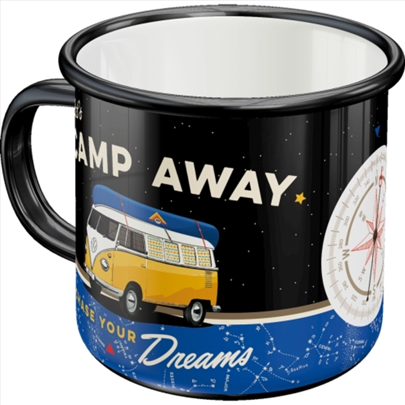 Nostalgic-Art Enamel Mug VW Bulli Let's Camp Away Night 8x8x8xcm/Product Detail/Mugs