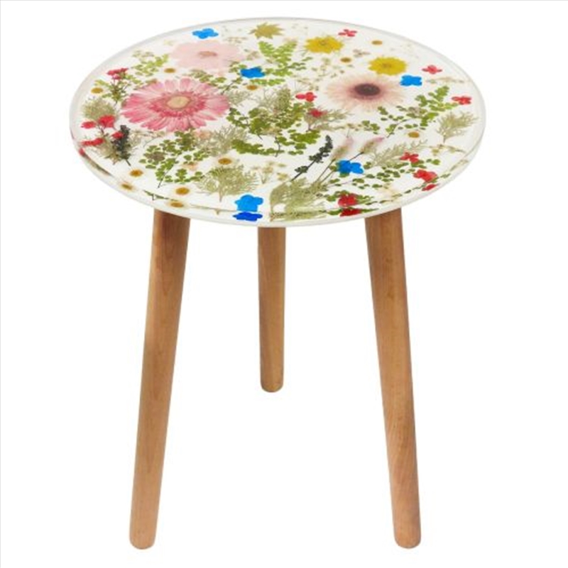 Resin Side Table Barbeton Daisy White 40x40x52cm/Product Detail/Homewares