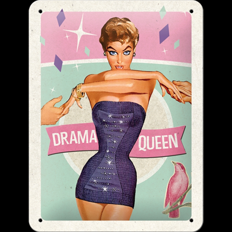 Nostalgic-Art Small Sign Drama Queen 15x20x0.3cm/Product Detail/Posters & Prints