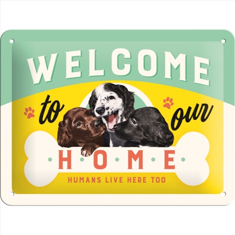 Nostalgic-Art Small Sign Welcome Puppies 15x20x0.3cm/Product Detail/Posters & Prints