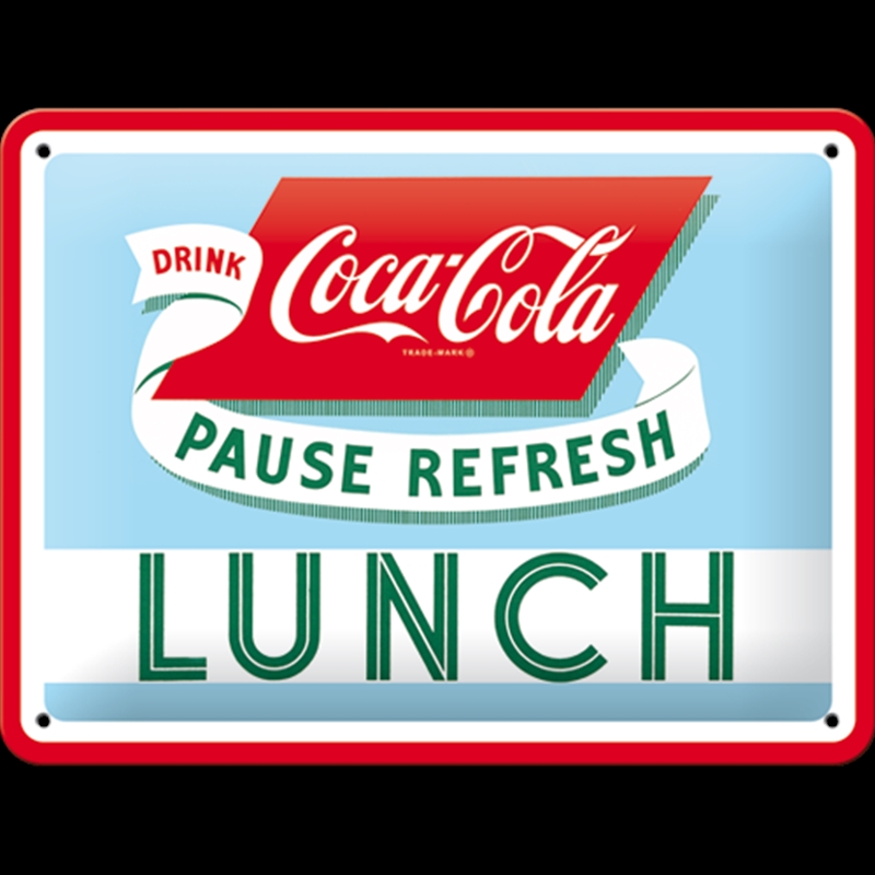 Nostalgic-Art Small Sign Coca-Cola - Lunch 15x20x0.3cm/Product Detail/Posters & Prints