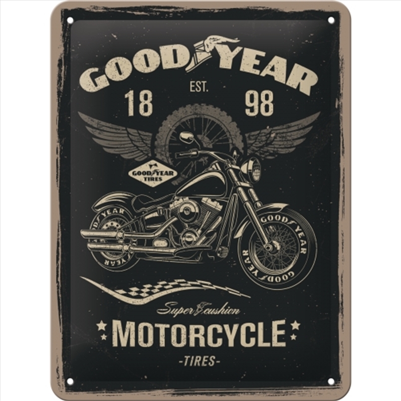 Nostalgic-Art Small Sign Goodyear - Motorcycle 15x20x0.3cm/Product Detail/Posters & Prints