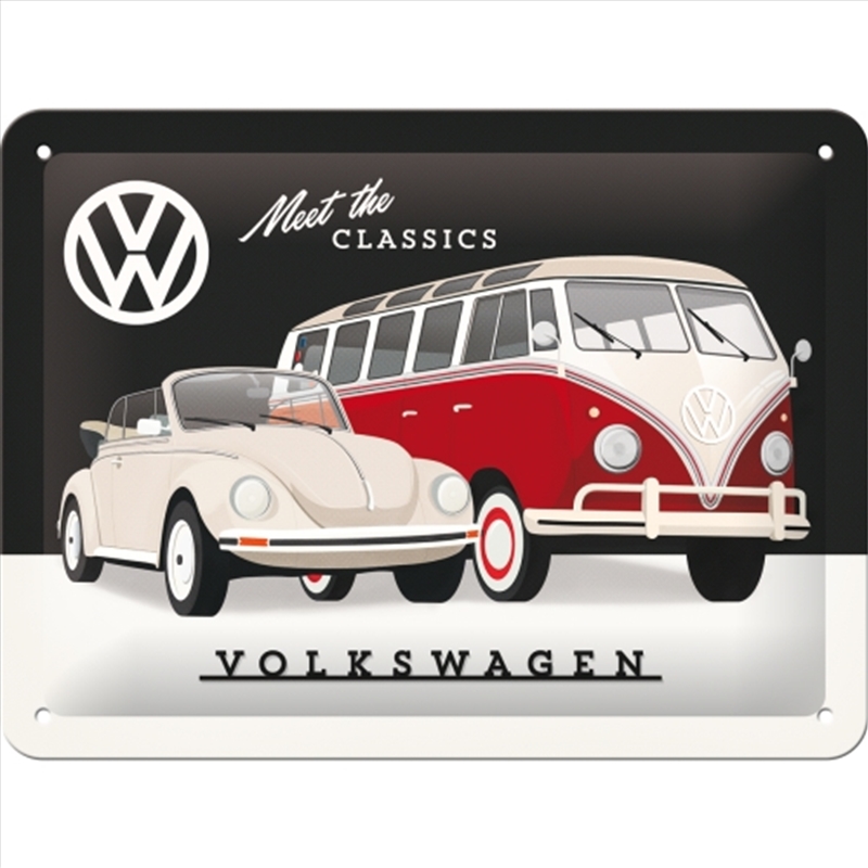 Nostalgic-Art Small Sign VW - Meet the Classics 15x20x0.3cm/Product Detail/Posters & Prints