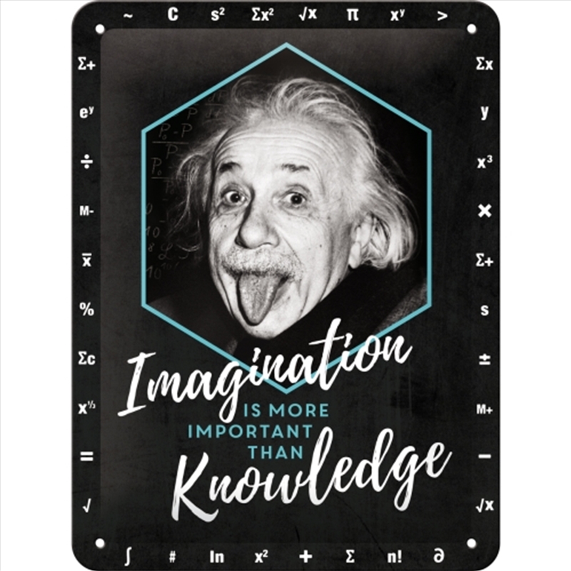 Nostalgic-Art Small Sign Einstein - Imagination & Knowledge 15x20x0.3cm/Product Detail/Posters & Prints