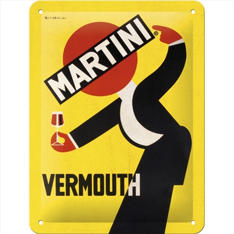 Nostalgic-Art Small Sign Martini - Vermouth Waiter Yellow 15x20x0.3cm/Product Detail/Posters & Prints