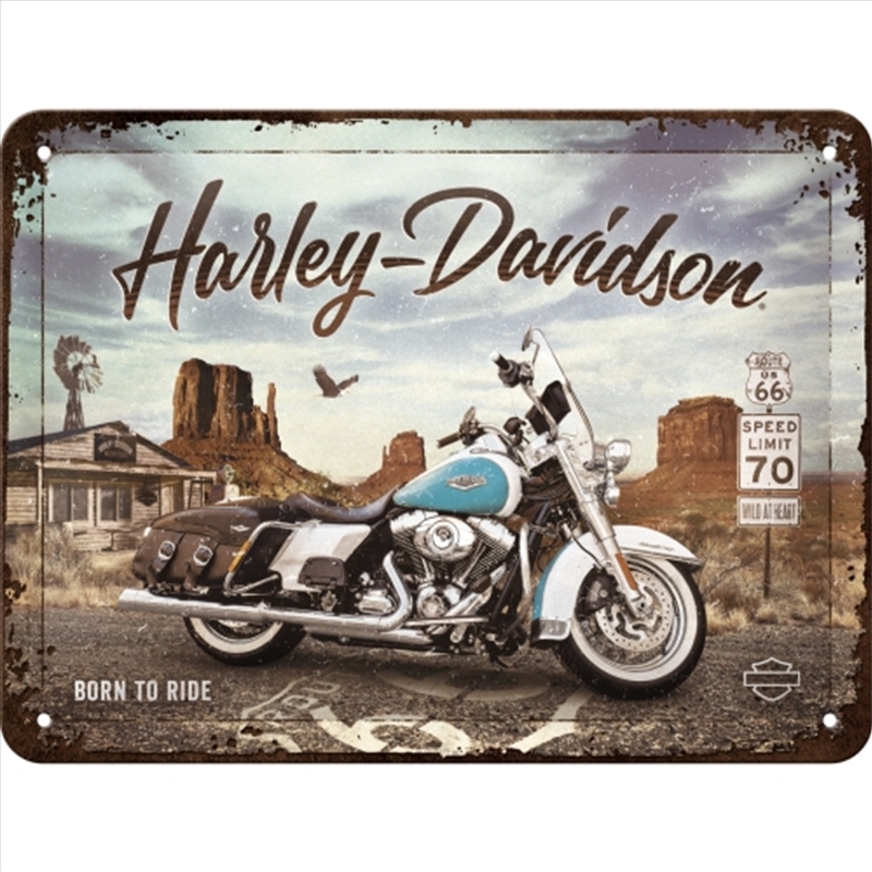Nostalgic-Art Small Sign Harley-Davidson Route 66 Road King Classic 15x20x0.3cm/Product Detail/Posters & Prints