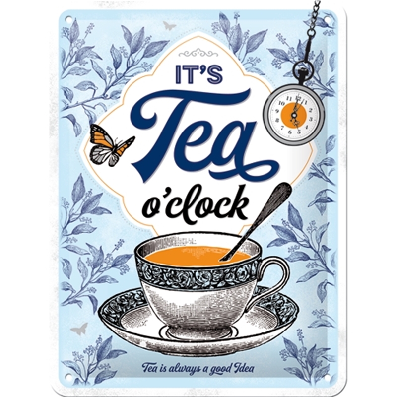 Nostalgic-Art Small Sign It's Tea O'Clock 15x20x0.3cm/Product Detail/Posters & Prints