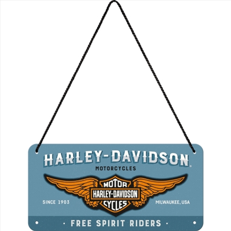 Nostalgic-Art Hanging Sign Harley-Davidson Logo Blue 20x10x0.2cm/Product Detail/Posters & Prints