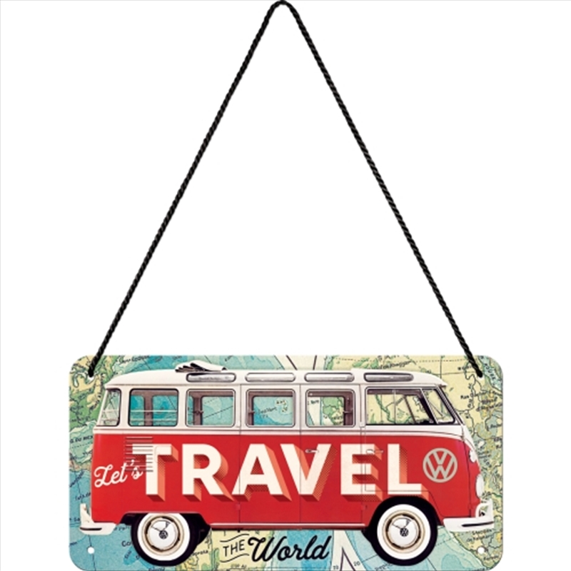 Nostalgic-Art Hanging Sign VW Bulli - Travel the World 20x10x0.2cm/Product Detail/Posters & Prints
