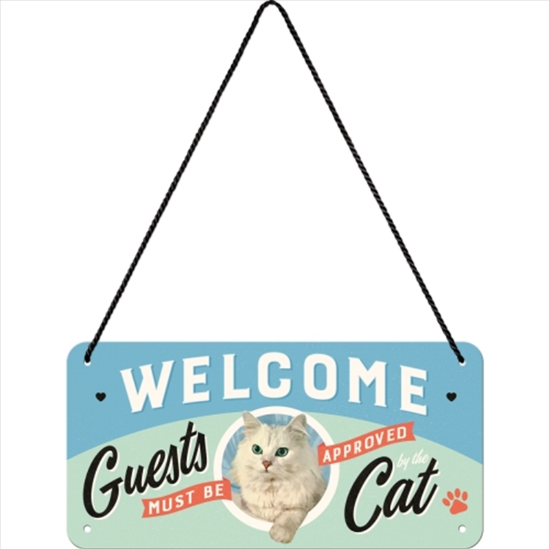 Nostalgic-Art Hanging Sign Welcome Guests Cat 20x10x0.2cm/Product Detail/Posters & Prints