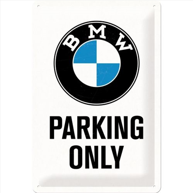Nostalgic-Art Medium Sign BMW Parking Only White 20x30x0.5cm/Product Detail/Posters & Prints
