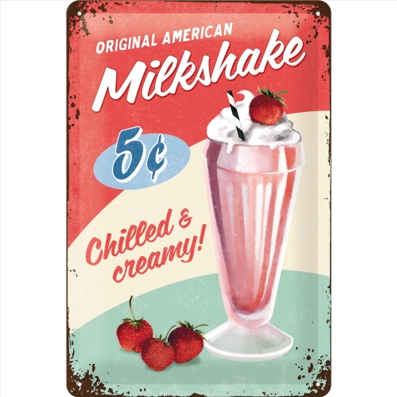 Nostalgic-Art Medium Sign Milkshake 20x30x0.5cm/Product Detail/Posters & Prints