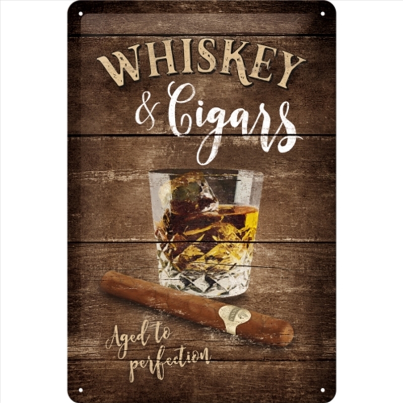 Nostalgic-Art Medium Sign Whiskey and Cigars 20x30x0.5cm/Product Detail/Posters & Prints