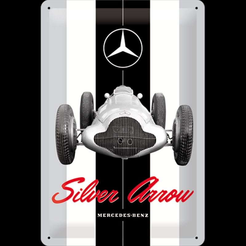 Nostalgic-Art Medium Sign Mercedes-Benz Silver Arrow 20x30x0.5cm/Product Detail/Posters & Prints