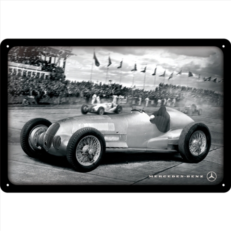 Nostalgic-Art Medium Sign Mercedes Silver Arrow Racing 20x30x0.5cm/Product Detail/Posters & Prints