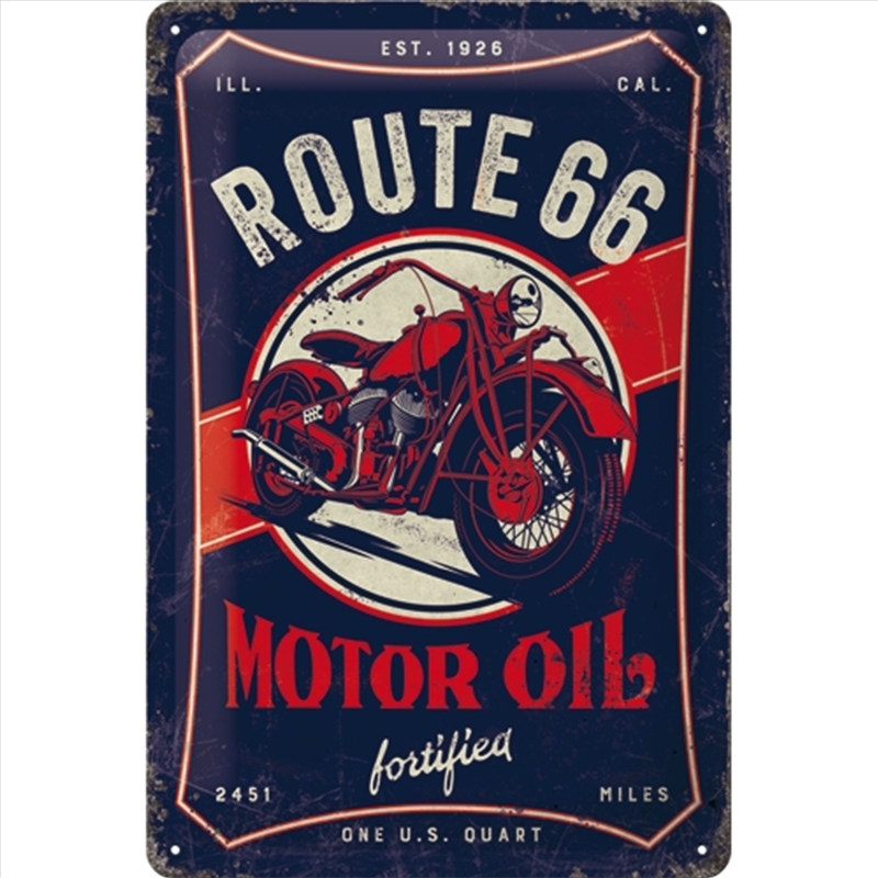 Nostalgic-Art Medium Sign Route 66 Motor Oil 20x30x0.5cm/Product Detail/Posters & Prints