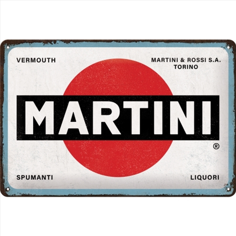Nostalgic-Art Medium Sign Martini Logo White 20x30x0.5cm/Product Detail/Posters & Prints