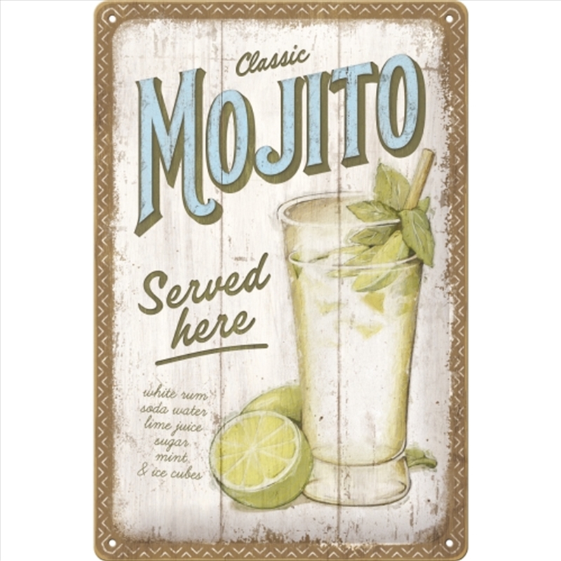Nostalgic-Art Medium Sign Mojito Served Here 20x30x0.5cm/Product Detail/Posters & Prints