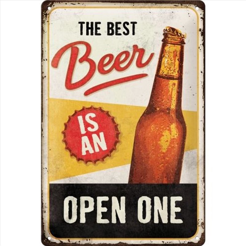 Nostalgic-Art Medium Sign Best Beer Is An Open One Special Edition 20x30x0.5cm/Product Detail/Posters & Prints