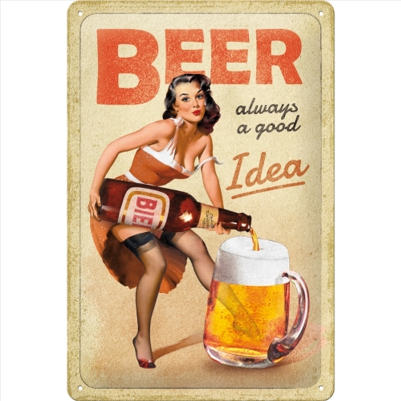 Nostalgic-Art Medium Sign Beer Is Always A Good Idea 20x30x0.5cm/Product Detail/Posters & Prints