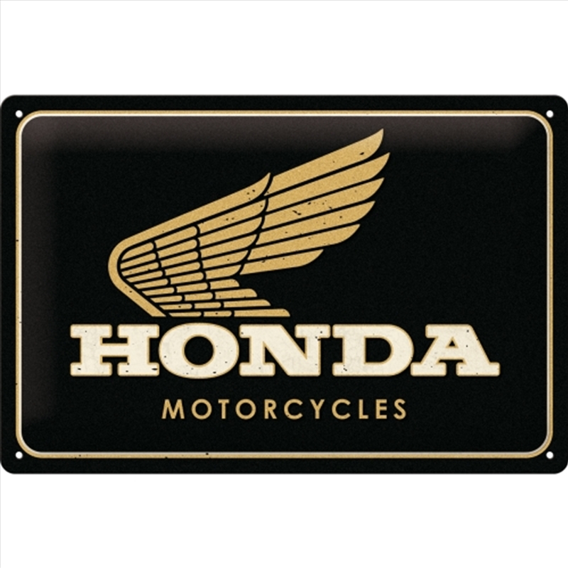 Nostalgic-Art Medium Sign Honda MC Motorcycles Gold 20x30x0.5cm/Product Detail/Posters & Prints