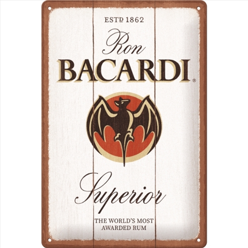 Nostalgic-Art Medium Sign Bacardi Superior White 20x30x0.5cm/Product Detail/Posters & Prints