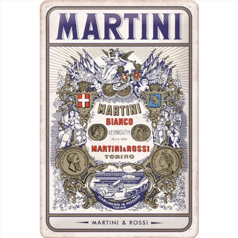 Nostalgic-Art Medium Sign Martini Bianco Vermouth Label 20x30x0.5cm/Product Detail/Posters & Prints