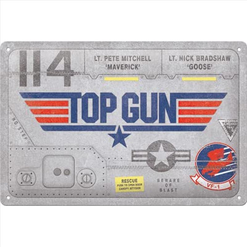 Nostalgic-Art Medium Sign Top Gun - Aircraft Metal 20x30x0.5cm/Product Detail/Posters & Prints