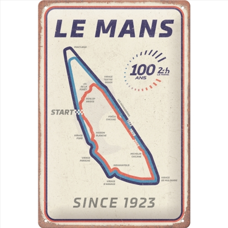 Nostalgic-Art Medium Sign 24h Le Mans Circuit 100 Ans 20x30x0.5cm/Product Detail/Posters & Prints