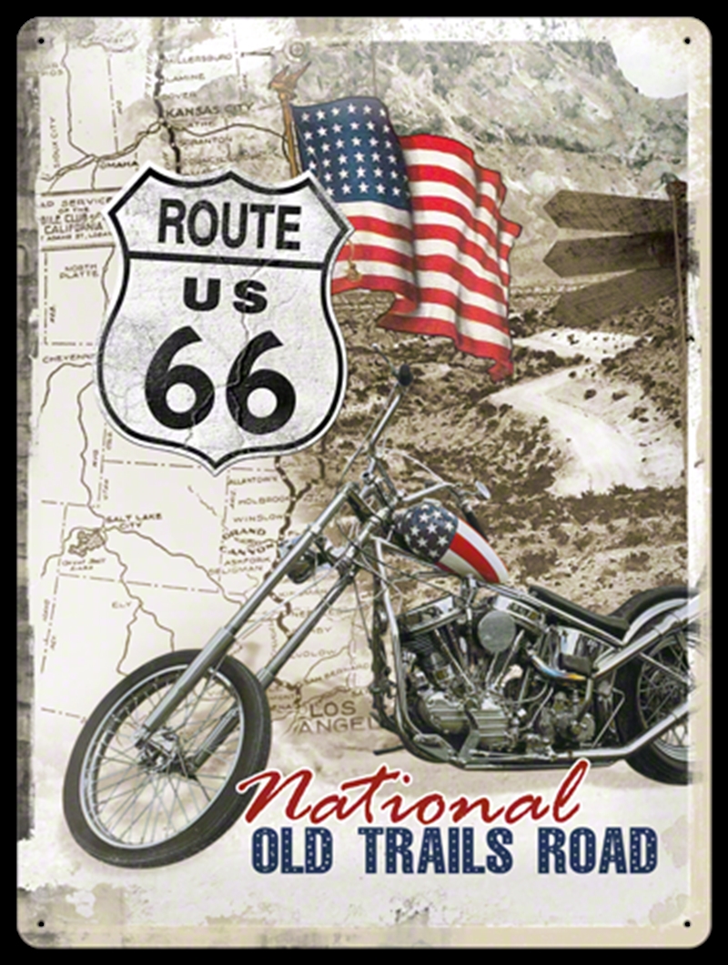 Nostalgic-Art Large Sign Route 66 Easy Rider 30x40x0.5cm/Product Detail/Posters & Prints