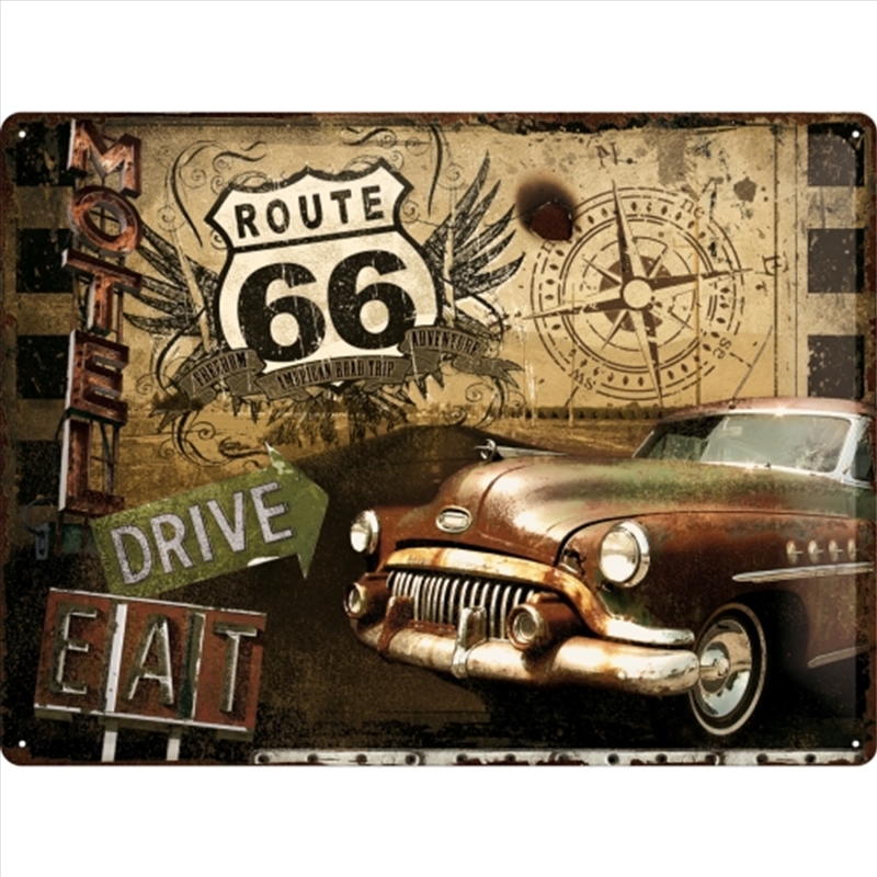 Nostalgic-Art Large Sign Route 66 drive 30x40x0.5cm/Product Detail/Posters & Prints
