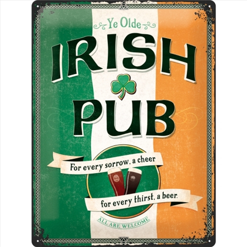Nostalgic-Art Large Sign Irish Pub 30x40x0.5cm/Product Detail/Posters & Prints